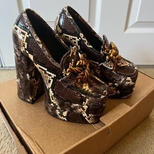 ASOS design platform heeled loafers